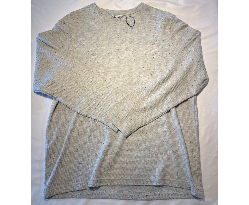 English Laundry Mens XL Thermal Shirt Gray Speckled Long Sleeve Waffle Knit